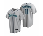 Men's Nike Seattle Mariners #11 Edgar Martinez Gray Road Stitched Baseball Jersey