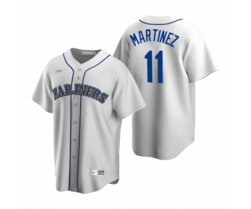 Men's Nike Seattle Mariners #11 Edgar Martinez White Cooperstown Collection Home Stitched Baseball Jersey