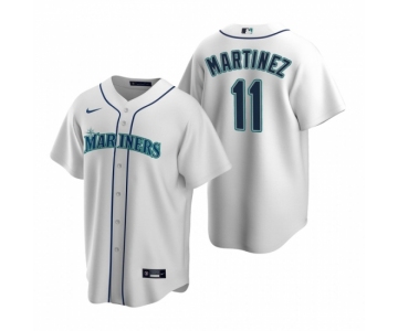 Men's Nike Seattle Mariners #11 Edgar Martinez White Home Stitched Baseball Jersey