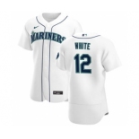 Men's Nike Seattle Mariners #12 Evan White White Home 2020 Authentic Player Baseball Jersey