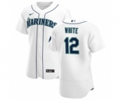 Men's Nike Seattle Mariners #12 Evan White White Home 2020 Authentic Player Baseball Jersey