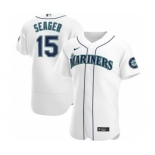 Men's Nike Seattle Mariners #15 Kyle Seager 2020 White Home Authentic Player Baseball Jersey