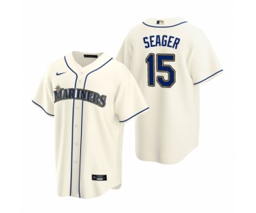 Men's Nike Seattle Mariners #15 Kyle Seager Cream Alternate Stitched Baseball Jersey