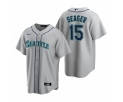 Men's Nike Seattle Mariners #15 Kyle Seager Gray Road Stitched Baseball Jersey