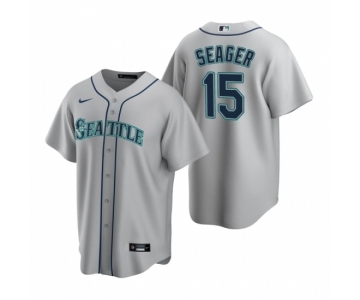 Men's Nike Seattle Mariners #15 Kyle Seager Gray Road Stitched Baseball Jersey