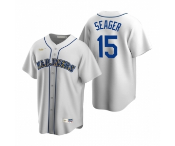 Men's Nike Seattle Mariners #15 Kyle Seager White Cooperstown Collection Home Stitched Baseball Jersey