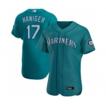 Men's Nike Seattle Mariners #17 Mitch Haniger 2020 Aqua Alternate Authentic Player Baseball Jersey