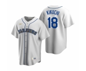 Men's Nike Seattle Mariners #18 Yusei Kikuchi White Cooperstown Collection Home Stitched Baseball Jersey