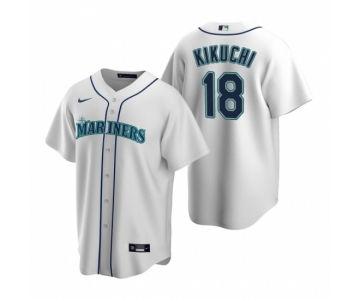 Men's Nike Seattle Mariners #18 Yusei Kikuchi White Home Stitched Baseball Jersey