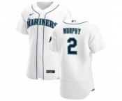 Men's Nike Seattle Mariners #2 Tom Murphy White Home 2020 Authentic Player Baseball Jersey