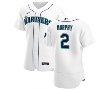 Men's Nike Seattle Mariners #2 Tom Murphy White Home 2020 Authentic Player Baseball Jersey