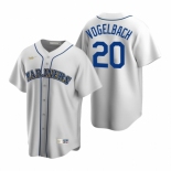 Men's Nike Seattle Mariners #20 Daniel Vogelbach White Cooperstown Collection Home Stitched Baseball Jersey