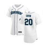 Men's Nike Seattle Mariners #20 Phillip Ervin White Home 2020 Authentic Player Baseball Jersey