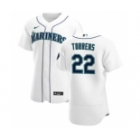 Men's Nike Seattle Mariners #22 Luis Torrens White Home 2020 Authentic Player Baseball Jersey