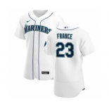 Men's Nike Seattle Mariners #23 Ty France White Home 2020 Authentic Player Baseball Jersey