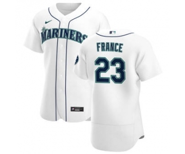 Men's Nike Seattle Mariners #23 Ty France White Home 2020 Authentic Player Baseball Jersey