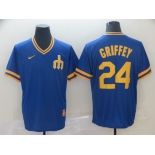 Men's Nike Seattle Mariners #24 Ken Griffey Blue M&N MLB Jersey