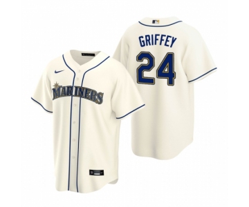 Men's Nike Seattle Mariners #24 Ken Griffey Jr. Cream Alternate Stitched Baseball Jersey