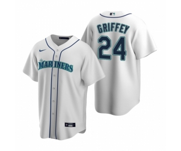 Men's Nike Seattle Mariners #24 Ken Griffey Jr. White Home Stitched Baseball Jersey