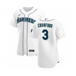 Men's Nike Seattle Mariners #3 J.P. Crawford White Home 2020 Authentic Player Baseball Jersey