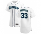 Men's Nike Seattle Mariners #33 Justus Sheffield White Home 2020 Authentic Player Baseball Jersey