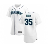 Men's Nike Seattle Mariners #35 Justin Dunn White Home 2020 Authentic Player Baseball Jersey