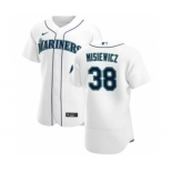 Men's Nike Seattle Mariners #38 Anthony Misiewicz White Home 2020 Authentic Player Baseball Jersey