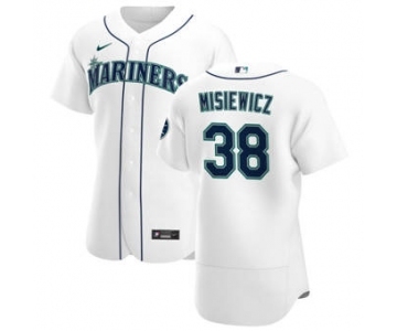 Men's Nike Seattle Mariners #38 Anthony Misiewicz White Home 2020 Authentic Player Baseball Jersey