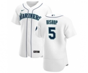 Men's Nike Seattle Mariners #5 Braden Bishop White Home 2020 Authentic Player Baseball Jersey