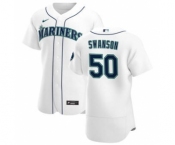 Men's Nike Seattle Mariners #50 Erik Swanson White Home 2020 Authentic Player Baseball Jersey