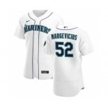 Men's Nike Seattle Mariners #52 Nick Margevicius White Home 2020 Authentic Player Baseball Jersey