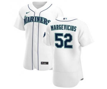 Men's Nike Seattle Mariners #52 Nick Margevicius White Home 2020 Authentic Player Baseball Jersey