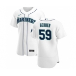 Men's Nike Seattle Mariners #59 Joey Gerber White Home 2020 Authentic Player Baseball Jersey