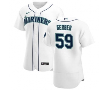 Men's Nike Seattle Mariners #59 Joey Gerber White Home 2020 Authentic Player Baseball Jersey