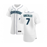 Men's Nike Seattle Mariners #7 Marco Gonzales White Home 2020 Authentic Player Baseball Jersey