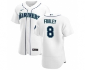 Men's Nike Seattle Mariners #8 Jake Fraley White Home 2020 Authentic Player Baseball Jersey