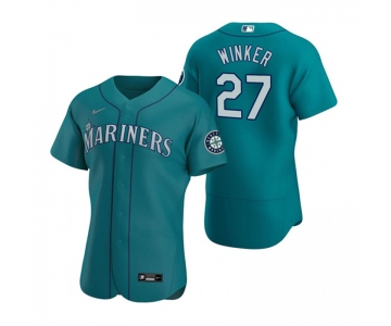 Men's Seattle Mariners #27 Jesse Winker Aqua Flex Base Stitched Jersey