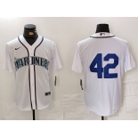 Men's Seattle Mariners #42 Jackie Robinson White Cool Base Stitched jersey