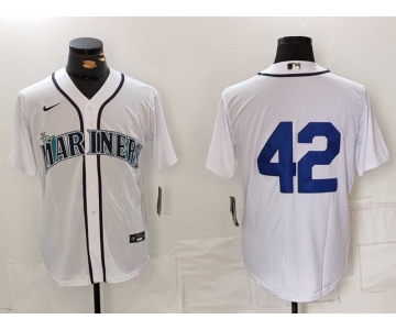 Men's Seattle Mariners #42 Jackie Robinson White Cool Base Stitched jersey