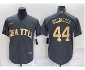 Men's Seattle Mariners #44 Julio Rodriguez Grey 2022 All Star Stitched Cool Base Nike Jersey