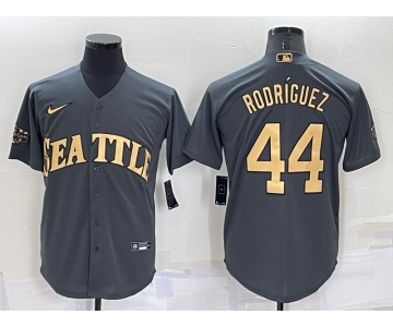 Men's Seattle Mariners #44 Julio Rodriguez Grey 2022 All Star Stitched Cool Base Nike Jersey