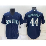 Men's Seattle Mariners #44 Julio Rodriguez Navy Blue Stitched MLB Cool Base Nike Jersey