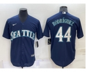 Men's Seattle Mariners #44 Julio Rodriguez Navy Blue Stitched MLB Cool Base Nike Jersey