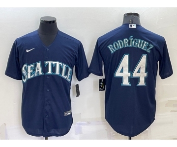 Men's Seattle Mariners #44 Julio Rodriguez Navy Blue Stitched MLB Cool Base Nike Jersey