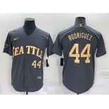 Men's Seattle Mariners #44 Julio Rodriguez Number Grey 2022 All Star Stitched Cool Base Nike Jersey