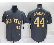 Men's Seattle Mariners #44 Julio Rodriguez Number Grey 2022 All Star Stitched Cool Base Nike Jersey