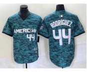 Men's Seattle Mariners #44 Julio Rodriguez Teal 2023 All Star Cool Base With Patch Stitched Baseball Jersey