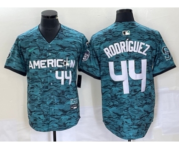 Men's Seattle Mariners #44 Julio Rodriguez Teal 2023 All Star Cool Base With Patch Stitched Baseball Jersey