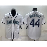 Men's Seattle Mariners #44 Julio Rodriguez White Stitched MLB Cool Base Nike Jersey