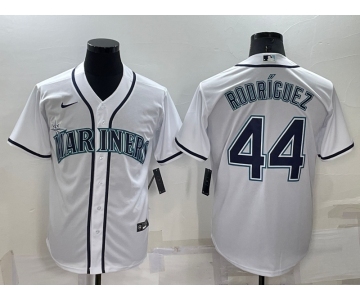 Men's Seattle Mariners #44 Julio Rodriguez White Stitched MLB Cool Base Nike Jersey